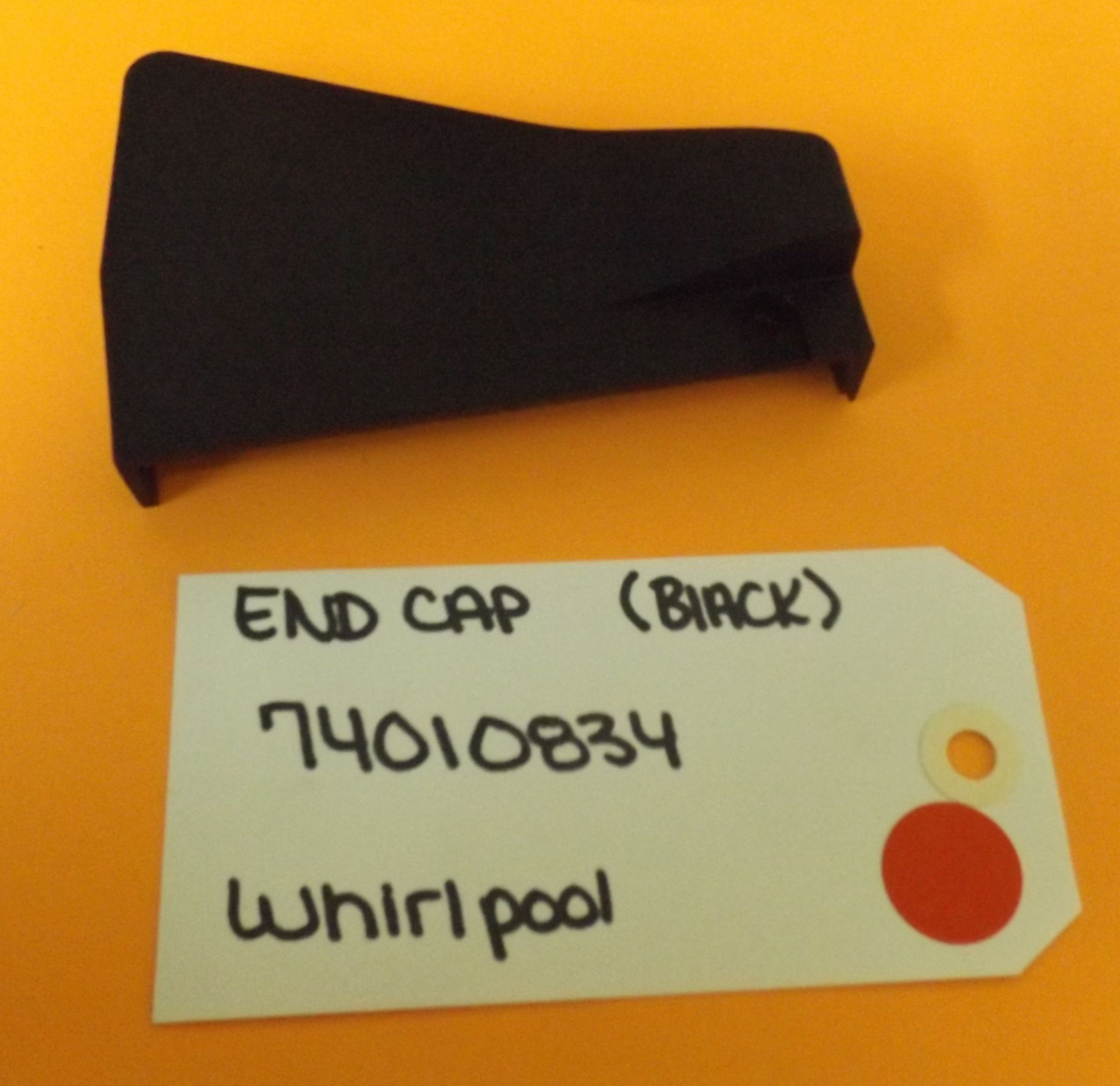 WHIRLPOOL STOVE 74010834 END CAP BLACK (NEW) WHIRLPOOL STOVE 74010834 END CAP BLACK (NEW)